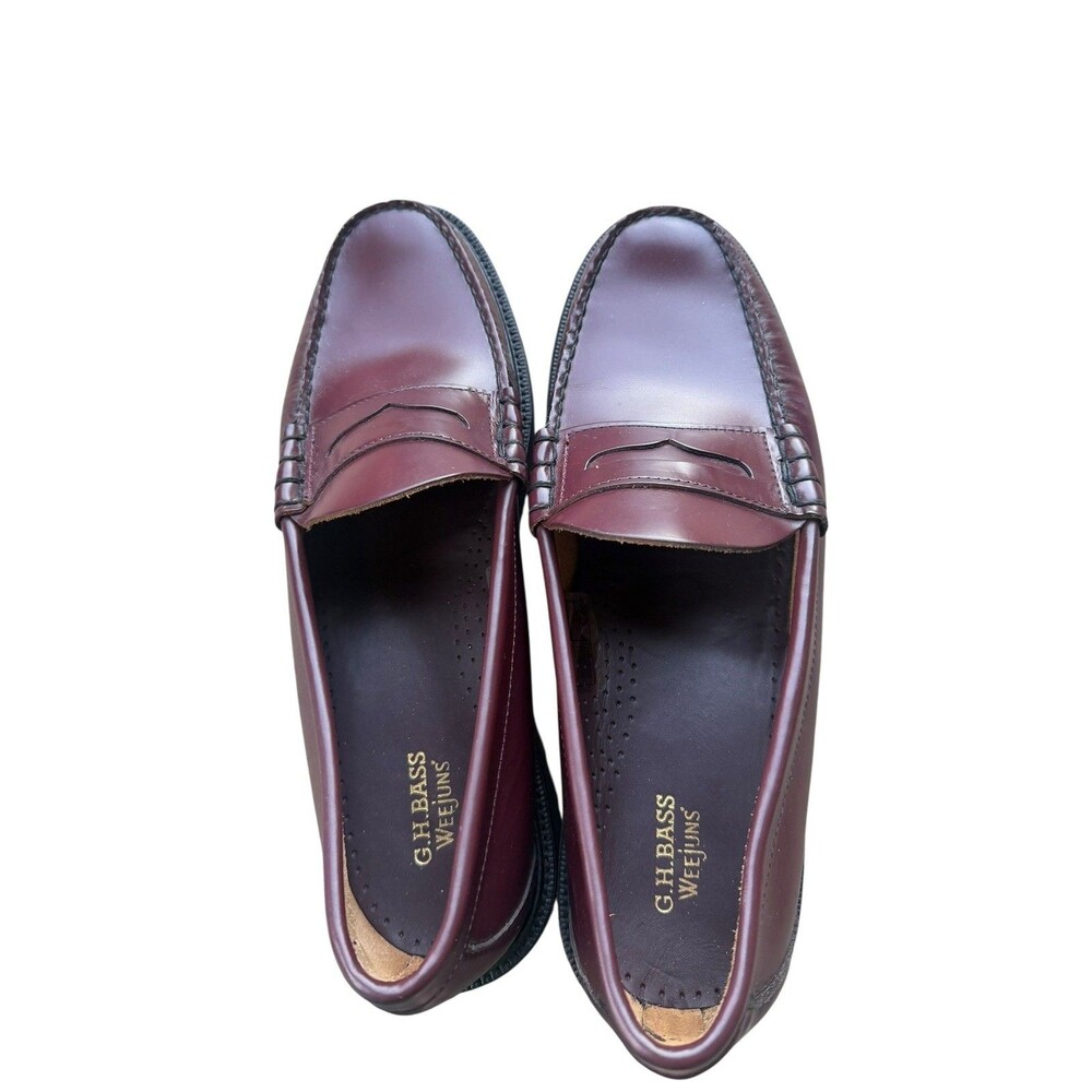NEW G.H. Bass Weejuns Larson Lug Loafers Men’s 13 Wine Burgundy Leather Penny